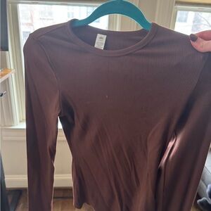 ALO Yoga Women's Brown Long Sleeve Top-Ribbed Modal long sleeve - worn once